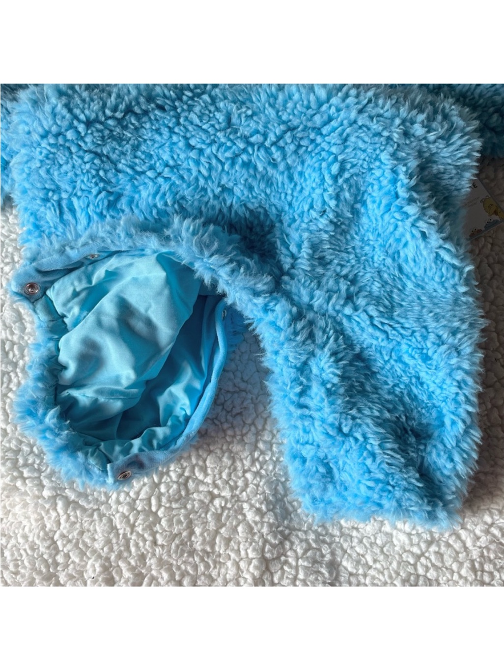 Blue Cozy Fleece Baby One-Piece With Hood — image 5 of 8